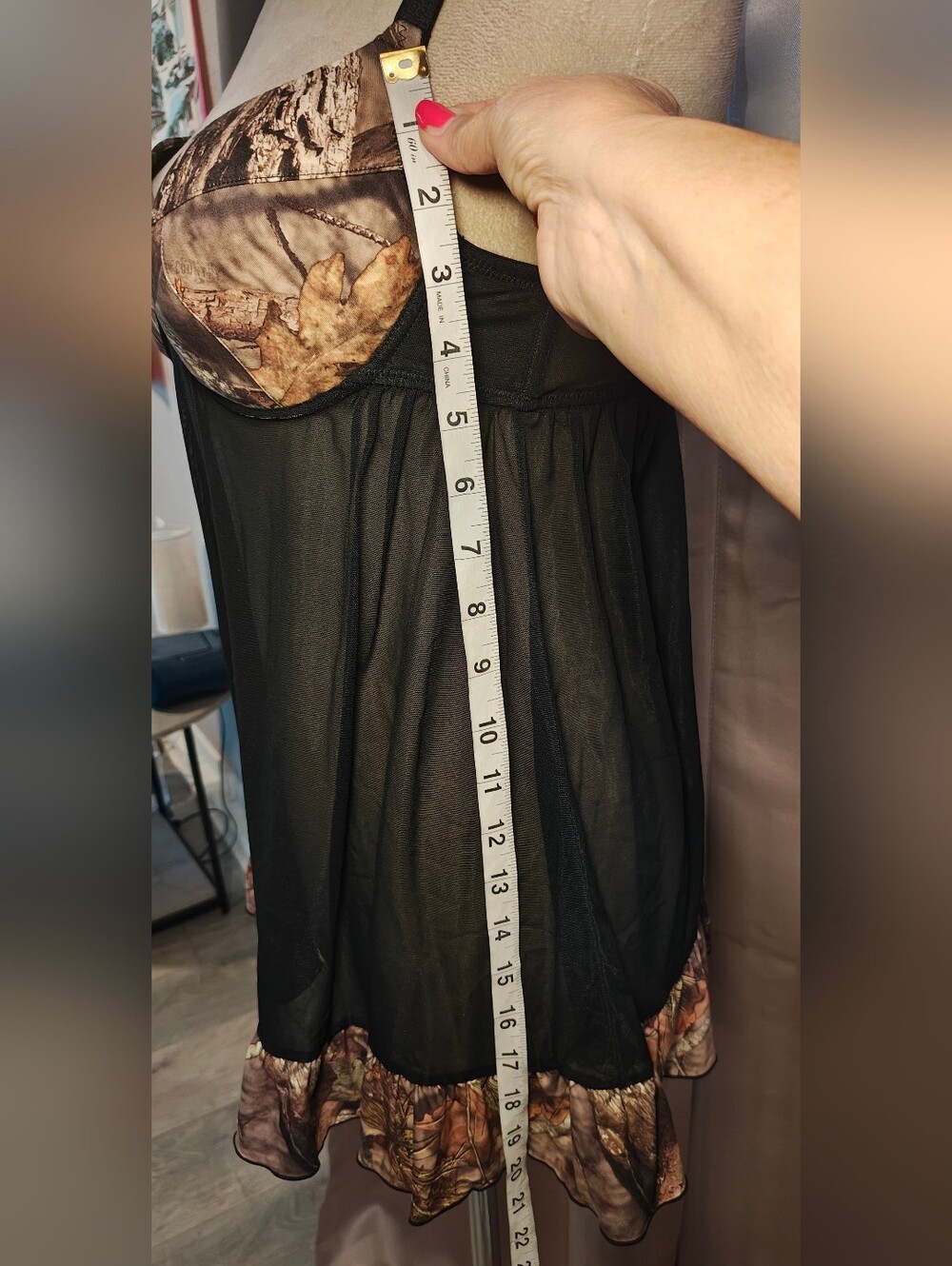 Y2K Wilderness Dreams Camo Lingerie Babydoll Slip Dress. - Picture 10 of 12